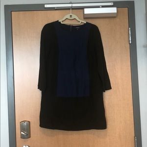 Madewell Navy/Black Color Block Shift Dress